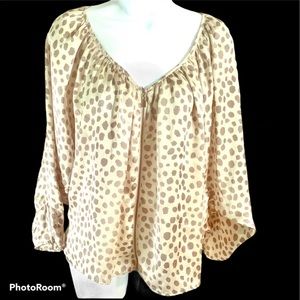 Ladies cecico brown animal print blouse size M